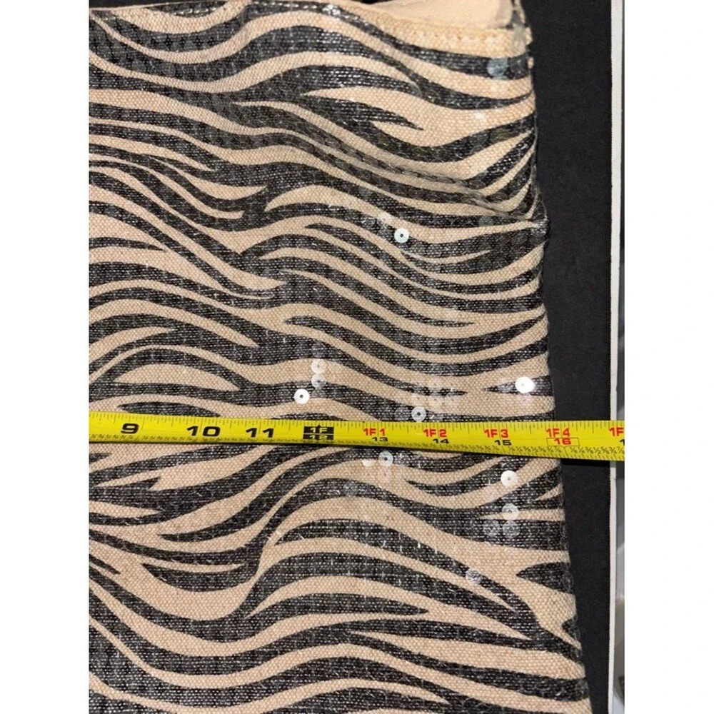 Zebra Striped Cotton Tote Black and Tan
